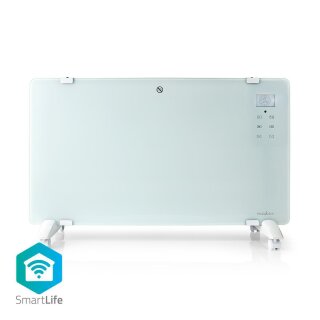 SmartLife Konvektionsheizgeräte | Wi-Fi | geeignet für Badezimmer | Glasverkleidung | 2000 W | 2 Wärmeeinstellungen | LED | 15 - 35 °C | Verstellbares Thermostat | Weiss